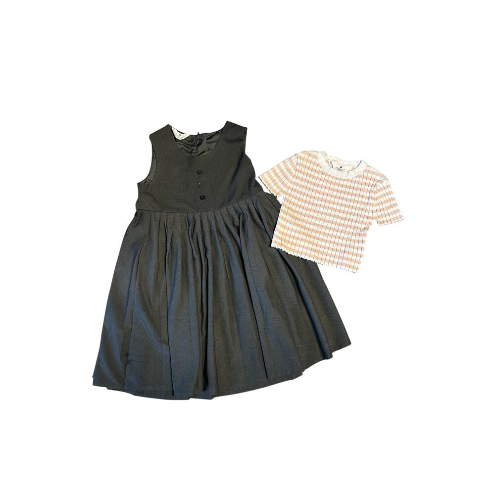 Size 8-10 H&M uniform style pleated dress and ribbed tee big girls / preteens